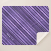 Couverture Sherpa Nuances de mauve diagonale rayures personnalisées (Devant (Horizontal))
