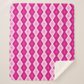 Couverture Sherpa Nuances de motif de diamant fuchsia (Devant)