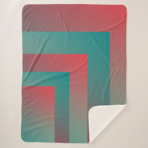 Couverture Sherpa nuances turquoises coralliennes