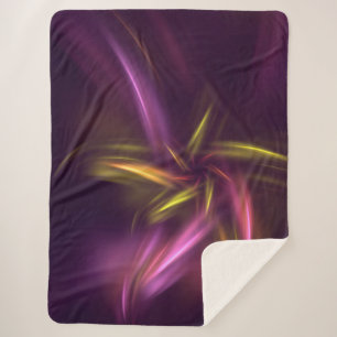 Couverture Sherpa Nuances violettes Imaginaire Abstrait de fleurs
