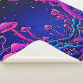 Couverture Sherpa Nuit de forêt de champignons psychédélique (3/4)