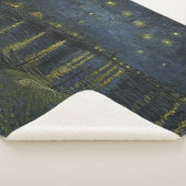 Couverture Sherpa Nuit étoilée sur le Rhône, peinture à l'huile Van (3/4)