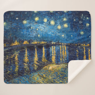 Couverture Sherpa Nuit étoilée sur le Rhône Van Gogh