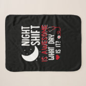 Couverture Sherpa Nurse Gift | Night Shift Is Awesome (Devant (Horizontal))
