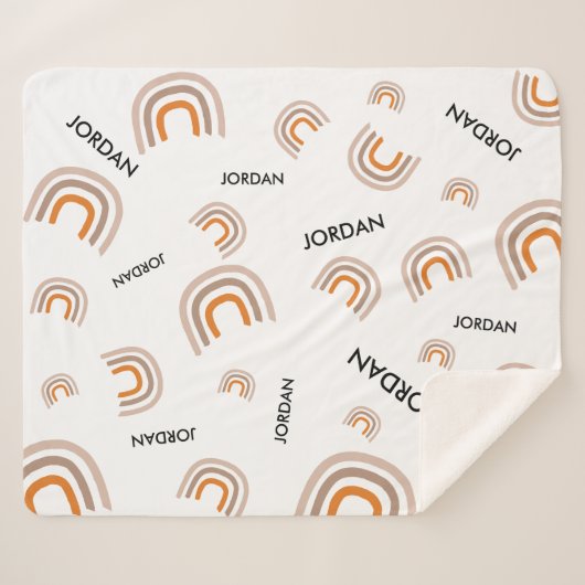 Couverture Sherpa Nursery moderne Rainbow bébé Fleece Bl (Devant (Horizontal))