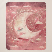 Couverture Sherpa Nursery Rustique Rouge au Clair de Lune & Chambre (Devant)