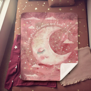 Couverture Sherpa Nursery Rustique Rouge au Clair de Lune & Chambre