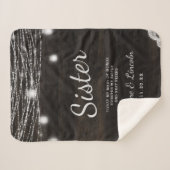 Couverture Sherpa Oak Ridge Rustic à la citation coeur soeur (Devant (Horizontal))