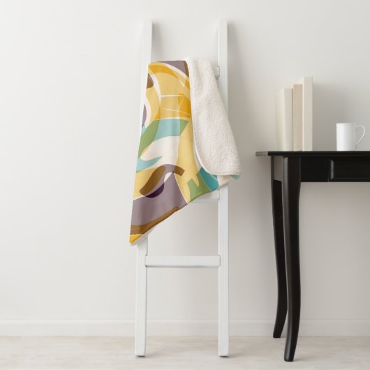 Couverture Sherpa objets géométriques Abstraits graffiti grunge effe (En situation)