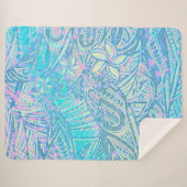 Couverture Sherpa Océan bleu - Hawaïen - Samoan - Tribal polynésien (Devant (Horizontal))