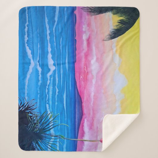 Couverture Sherpa Océan du coucher du soleil (Devant)