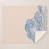 Couverture Sherpa Océan Rose/Bleu Vagues D'Océan Esthétique Avec Pla (Devant (Horizontal))