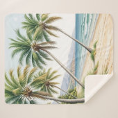 Couverture Sherpa Océan tropicale des palmiers (Devant (Horizontal))