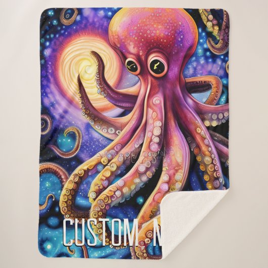 Couverture Sherpa Octopus aquatique Kraken Tentacles Nom personnalis (Devant)