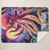 Couverture Sherpa Octopus aquatique Kraken Tentacles Nom personnalis (Devant (Horizontal))