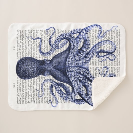 Couverture Sherpa Octopus bleu (Devant (Horizontal))