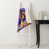 Couverture Sherpa Octopus mauve Whimsical avec nom personnalisé (En situation)