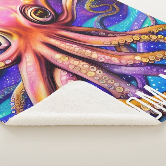 Couverture Sherpa Octopus océanique avec nom personnalisé (3/4)