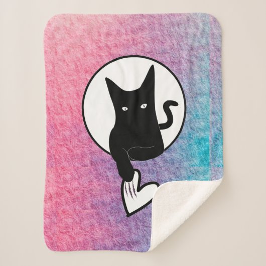 Couverture Sherpa Ode to Love Chat Sherpa Blanket - Adiela Akoo (Devant)