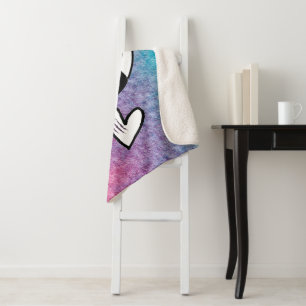 Couverture Sherpa Ode to Love Chat Sherpa Blanket - Adiela Akoo