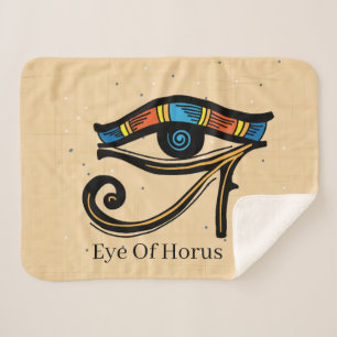 Couverture Sherpa OEil de Horus sur papyrus, hiéroglyphes égyptiens
