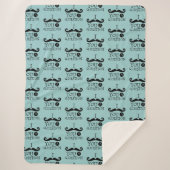 Couverture Sherpa Oeuf Robin noir Humour Moustache bleu (Devant)