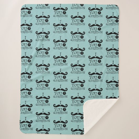 Couverture Sherpa Oeuf Robin noir Humour Moustache bleu (Devant)