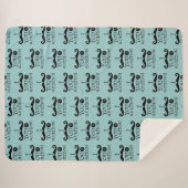 Couverture Sherpa Oeuf Robin noir Humour Moustache bleu (Devant (Horizontal))