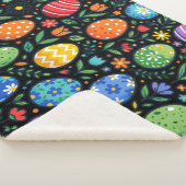 Couverture Sherpa Œufs de Pâques et fleurs arc-en-ciel (3/4)