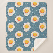 Couverture Sherpa Oeufs frits sur Motif bleu (Devant)