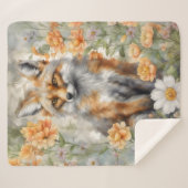 Couverture Sherpa OEuvre d'aquarelle Fox (Devant (Horizontal))