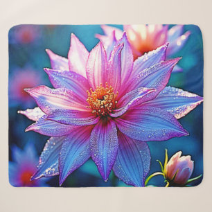 Couverture Sherpa Oeuvre d'art en fleurs éthérées
