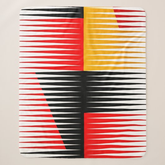 Couverture Sherpa OEuvre rouge, noire et jaune (Devant)