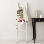 Couverture Sherpa Oiseau Audubon du Roi gris sur arbre à fleurs (En situation)