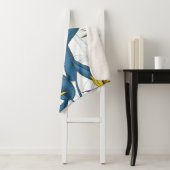 Couverture Sherpa Oiseau de fleurs de paradis sur blanc (En situation)