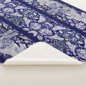 Couverture Sherpa Oiseau de lapin bleu et blanc Floral Chinoiserie N (3/4)