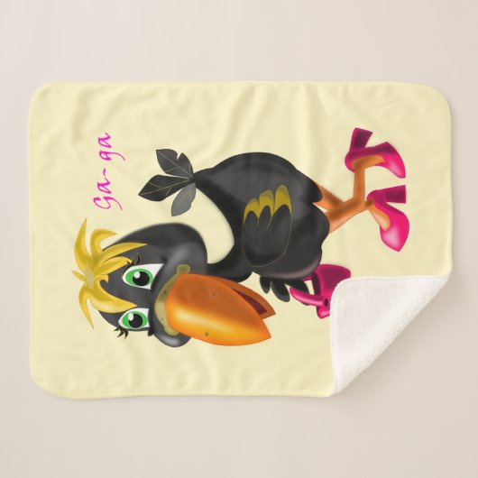 Couverture Sherpa Oiseau de mode (Devant (Horizontal))