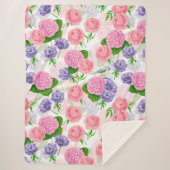 Couverture Sherpa Oiseau et fleurs (Devant)