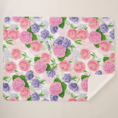 Couverture Sherpa Oiseau et fleurs (Devant (Horizontal))