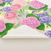 Couverture Sherpa Oiseau et fleurs (3/4)