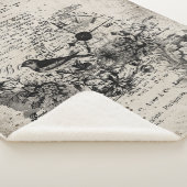 Couverture Sherpa Oiseau vintage et horloge (3/4)