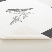 Couverture Sherpa Oiseau vintage Noir et Blanc (3/4)