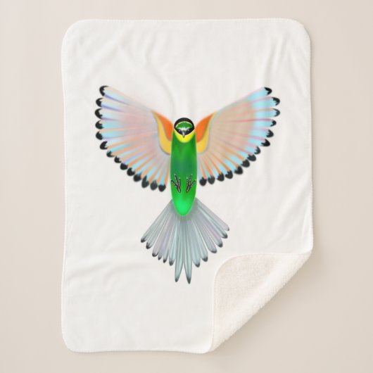 Couverture Sherpa Oiseau volant coloré Sherpa Blanket (Devant)