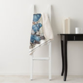 Couverture Sherpa Oiseaux bleus vintages (En situation)