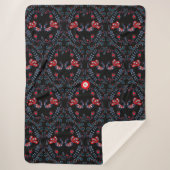 Couverture Sherpa Oiseaux d'art populaire scandinave Monogramme (Devant)