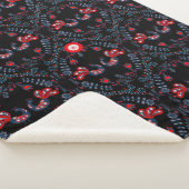 Couverture Sherpa Oiseaux d'art populaire scandinave Monogramme (3/4)