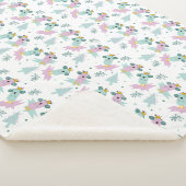 Couverture Sherpa Oiseaux d'hiver Arbres de Noël Iceberg Doodles (3/4)