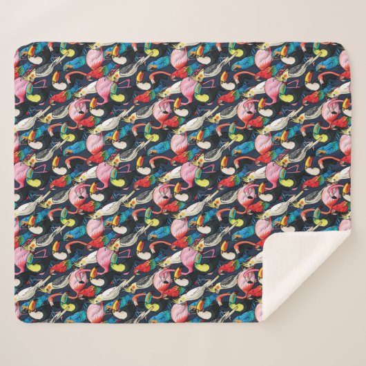 Couverture Sherpa Oiseaux exotiques (Devant (Horizontal))