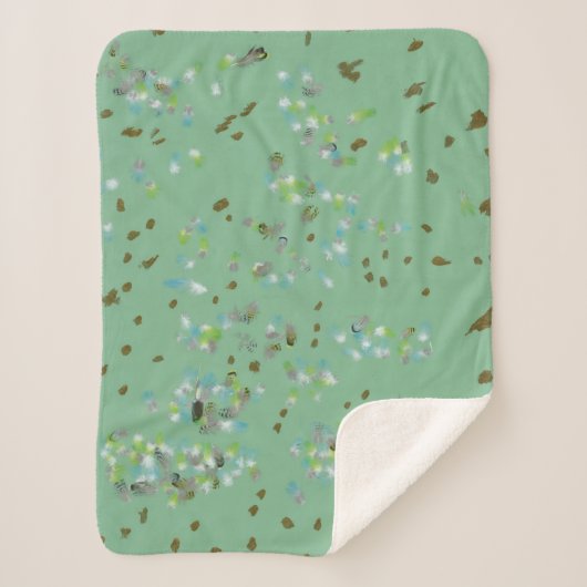 Couverture Sherpa Oiseaux forestiers Sherpa Blanket (Devant)