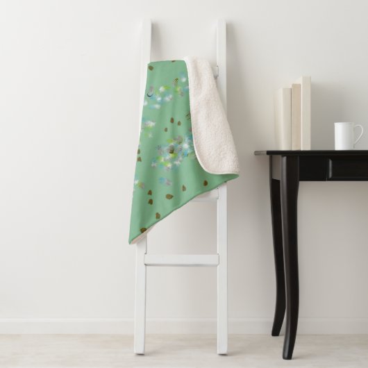 Couverture Sherpa Oiseaux forestiers Sherpa Blanket (En situation)